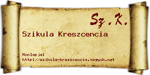 Szikula Kreszcencia névjegykártya